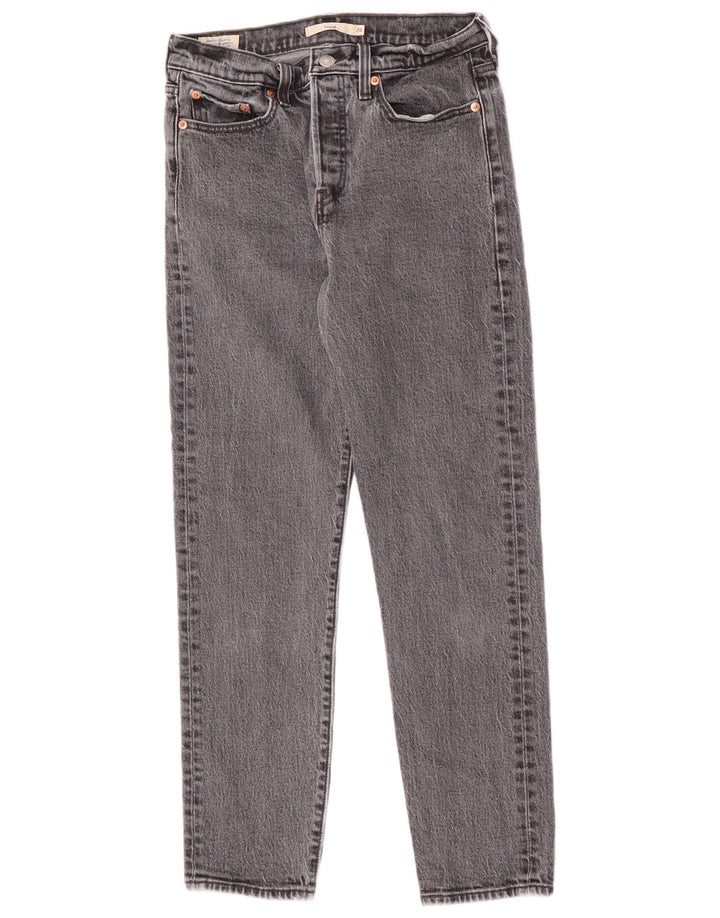 Женские зауженные джинсы на танкетке Levi's W26 L27, серые, хлопковые, классические
