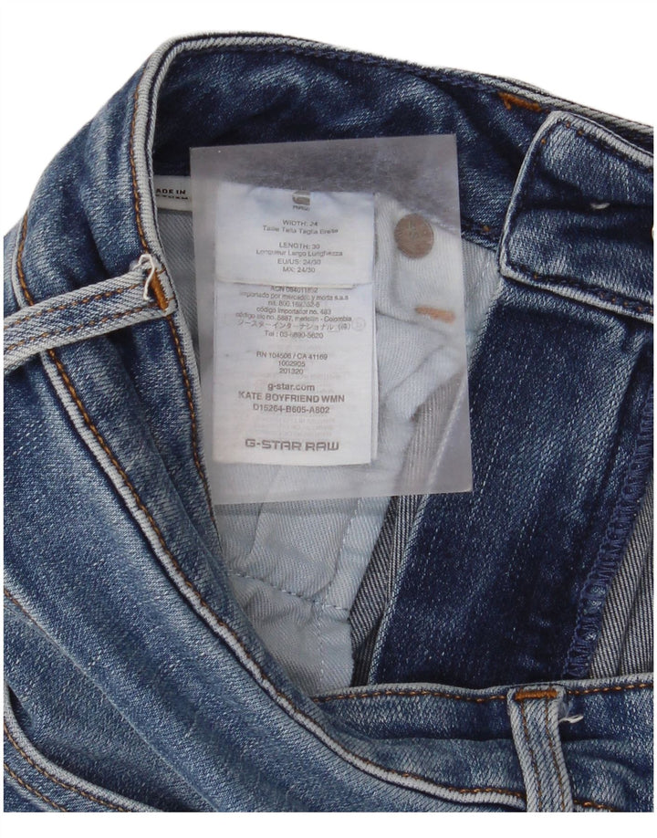 Женские потертые узкие джинсы G-Star W24 L30, синий хлопок