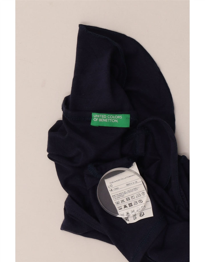 Женский укороченный топ с открытыми плечами Benetton UK 14, большой темно-синий лиоцелл
