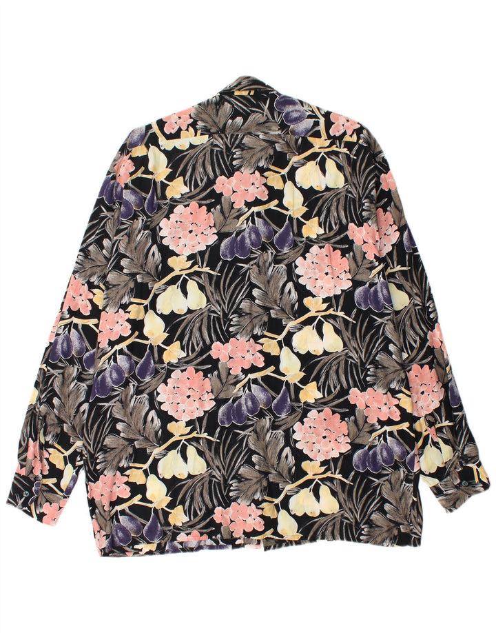 Мужской пуловер ELSBACH, размер 41/42, большой, черный, вискоза с цветочным принтом