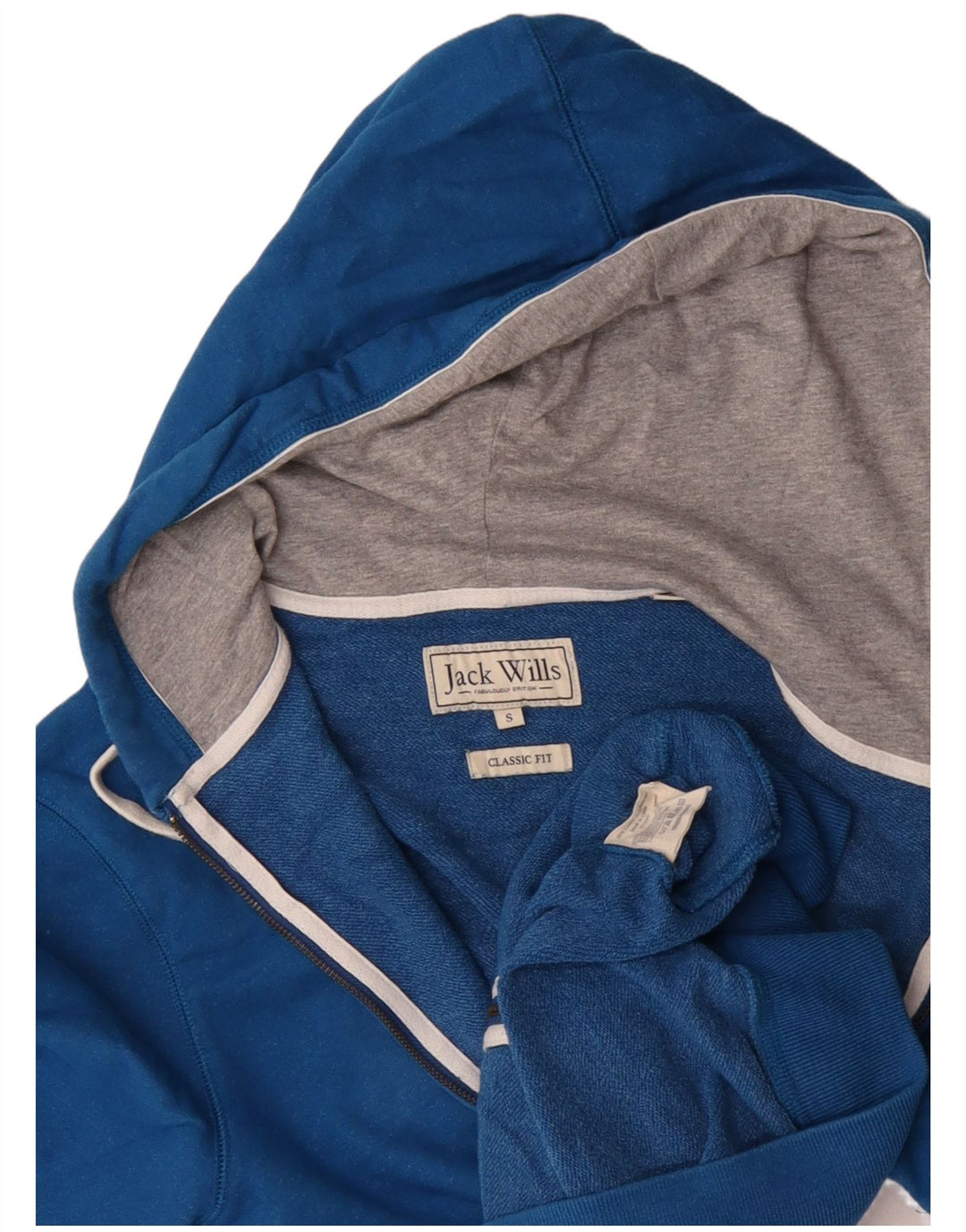 Мужской свитер с капюшоном на молнии Salcombe Devon Classic JACK WILLS, маленький синий