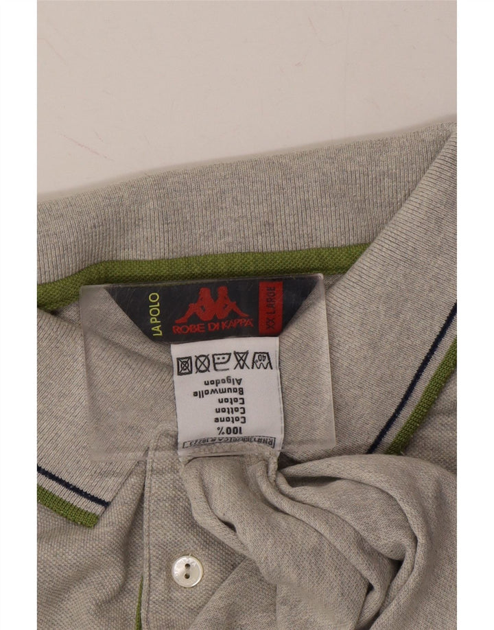 KAPPA Mens Polo Shirt 2XL Grey Cotton Vintage Kappa and Second-Hand Kappa from Messina Hembry 