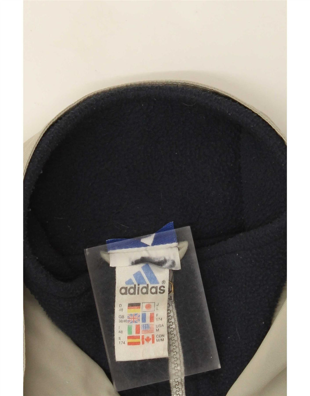 Мужская ветровка Adidas UK 38/40, средний серый полиэстер