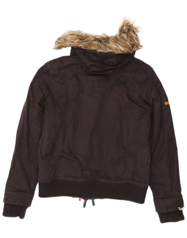 Женская куртка-бомбер с капюшоном Superdry The Windbomber UK 16, большая черная