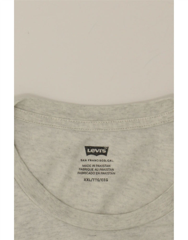 LEVI'S Mens Graphic T-Shirt Top 2XL Grey Flecked Cotton Vintage Levi's and Second-Hand Levi's from Messina Hembry 