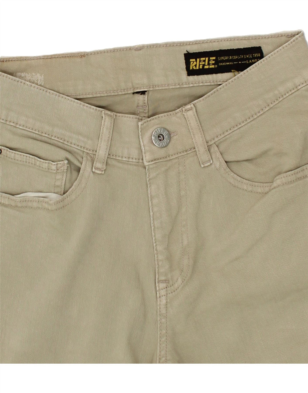 RIFLE Womens Straight Jeans W28 L28  Beige Vintage Rifle and Second-Hand Rifle from Messina Hembry 