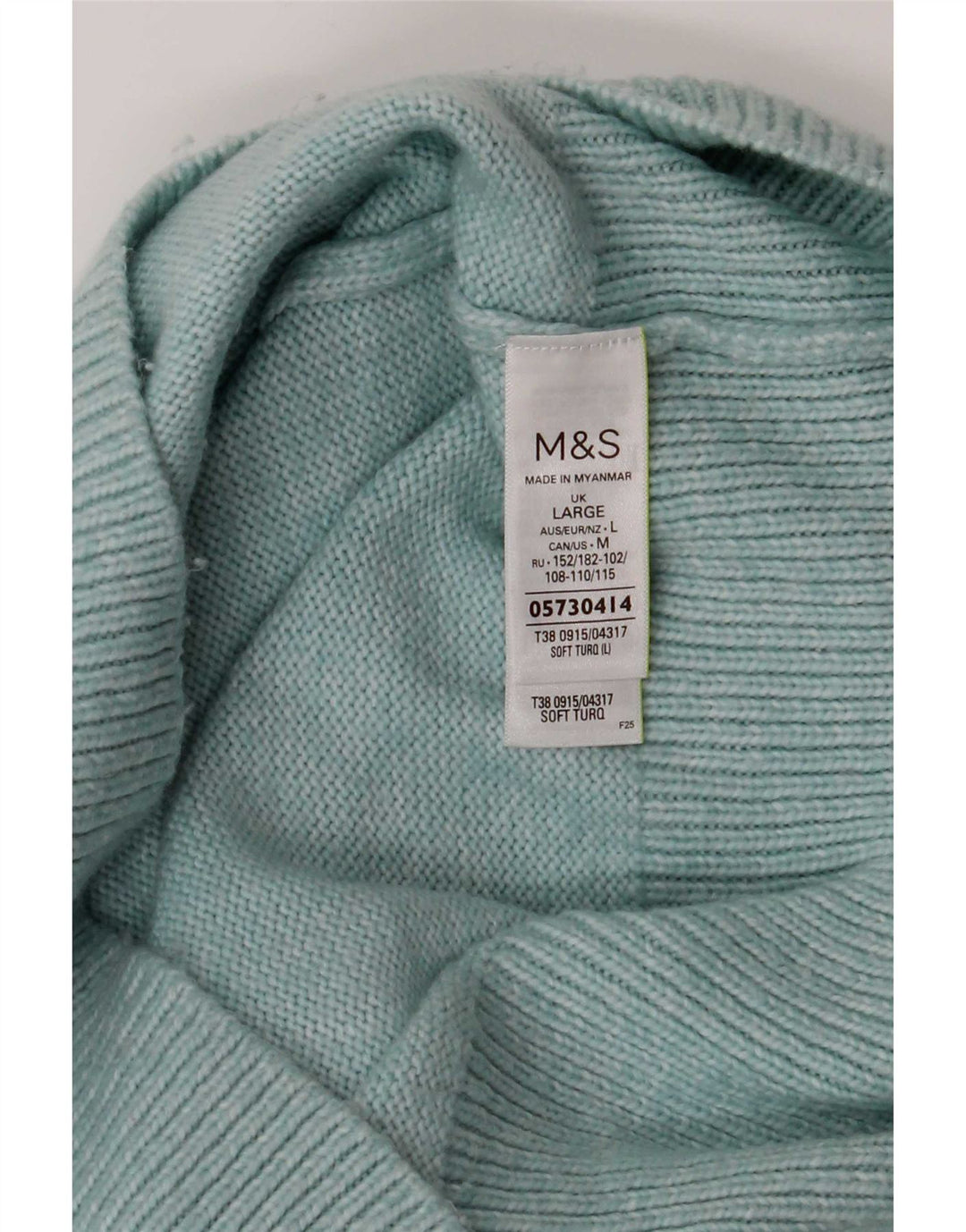 Женский джемпер с высоким воротником Marks & Spencer, Великобритания, 16, большой, бирюзовый