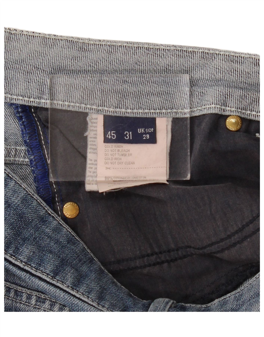 Женские прямые джинсы Trussardi W29 L33, синий хлопок