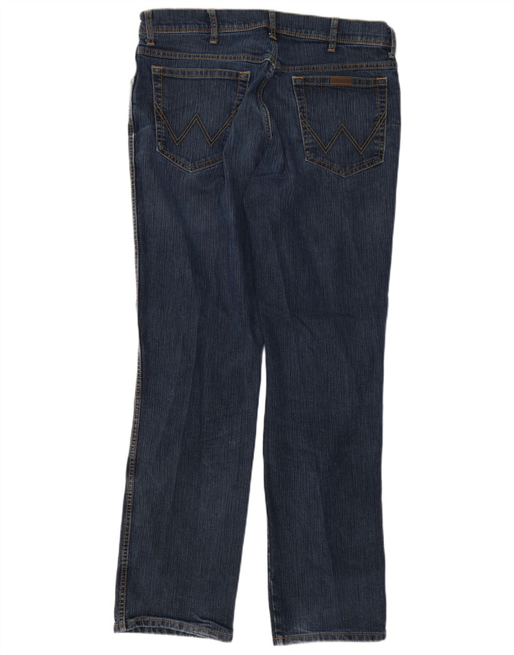 Мужские прямые джинсы Wrangler стандартного кроя W38 L32, синие, хлопок