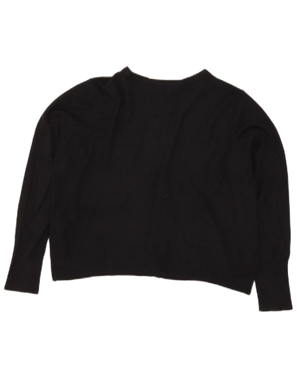 Marks & Spencer Womens Crop Cardigan Sweater UK 18 XL Black Viscose