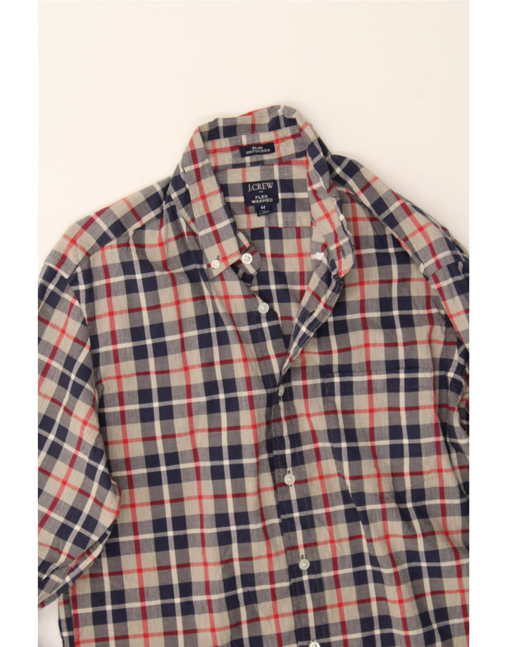 J. CREW Mens Flex Slim Shirt Medium Navy Blue Check Cotton Vintage J. Crew and Second-Hand J. Crew from Messina Hembry 