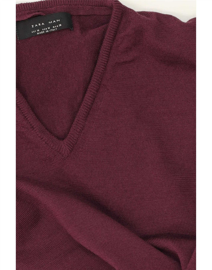 Мужской джемпер с v-образным вырезом Zara, средний фиолетовый