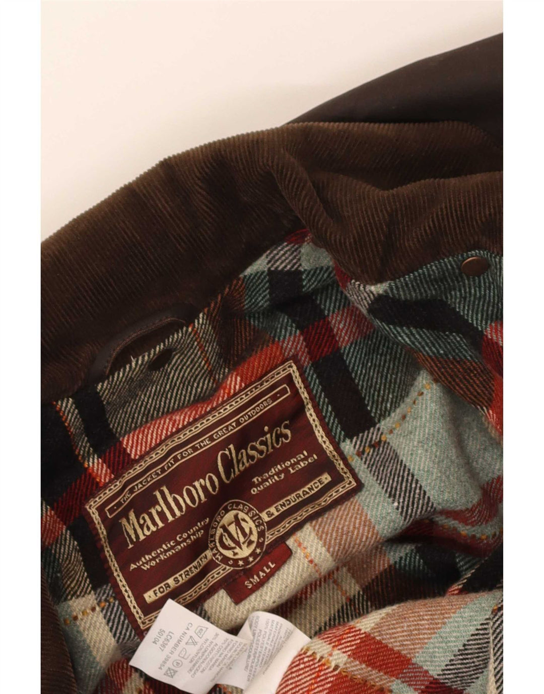 Мужское пальто Marlboro Classics из вощеного хлопка, Великобритания 36, маленькое коричневое