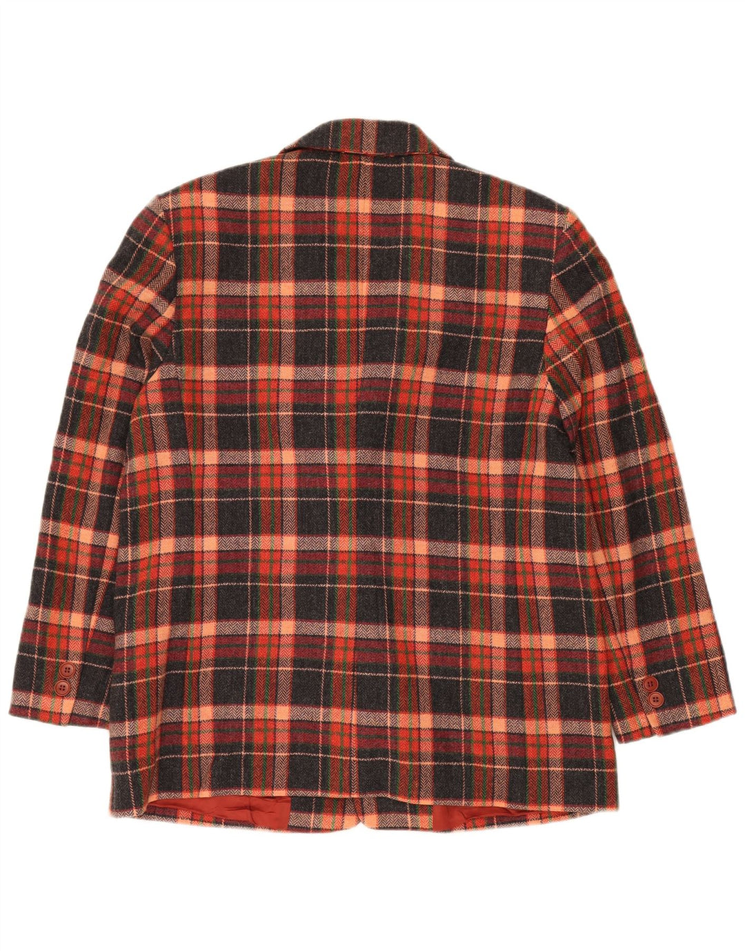 ВИНТАЖНЫЙ женский пиджак на 2 пуговицах IT 47, большая разноцветная клетка