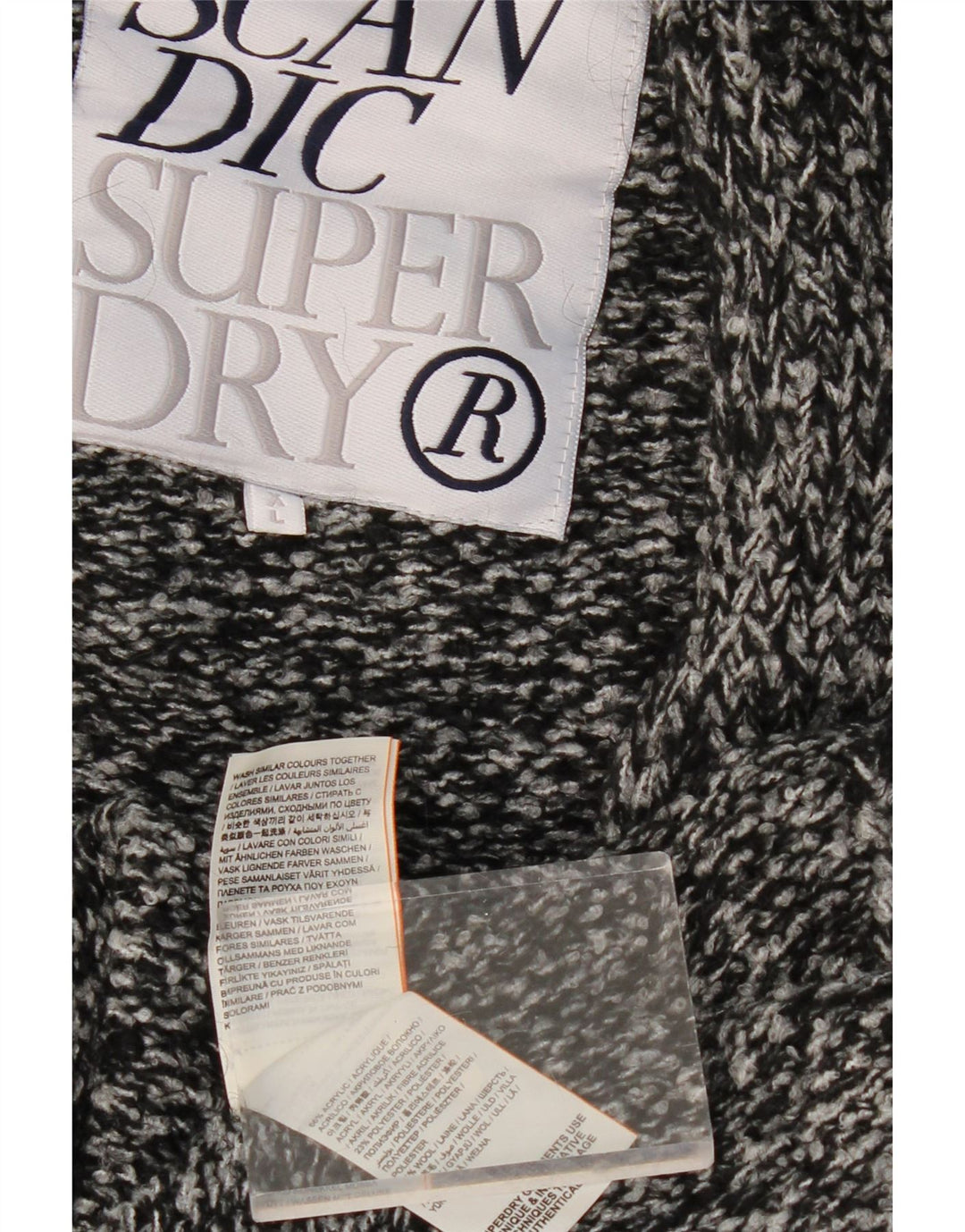 SUPERDRY Женский длинный длинный кардиган оверсайз-свитер UK 18 XL Серый в крапинку