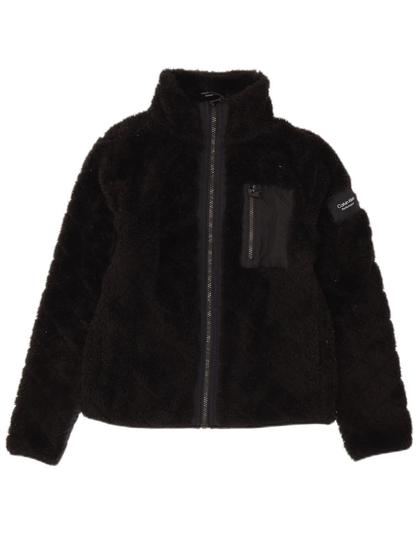 Женская флисовая куртка CALVIN KLEIN UK 14, средний черный полиэстер