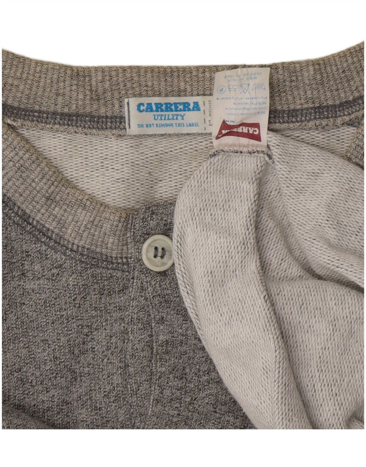 Мужской свитшот с рисунком CARRERA, большой серый хлопковый джемпер