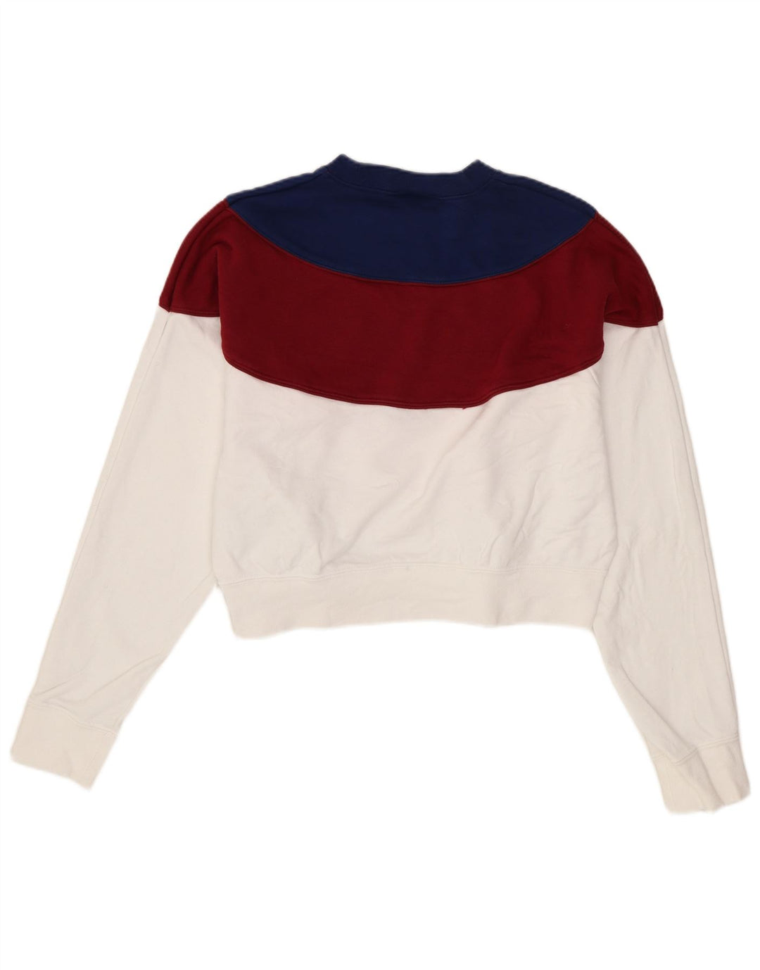 Женский укороченный свитер Nike UK 14, средний белый цвет, хлопок с цветными блоками