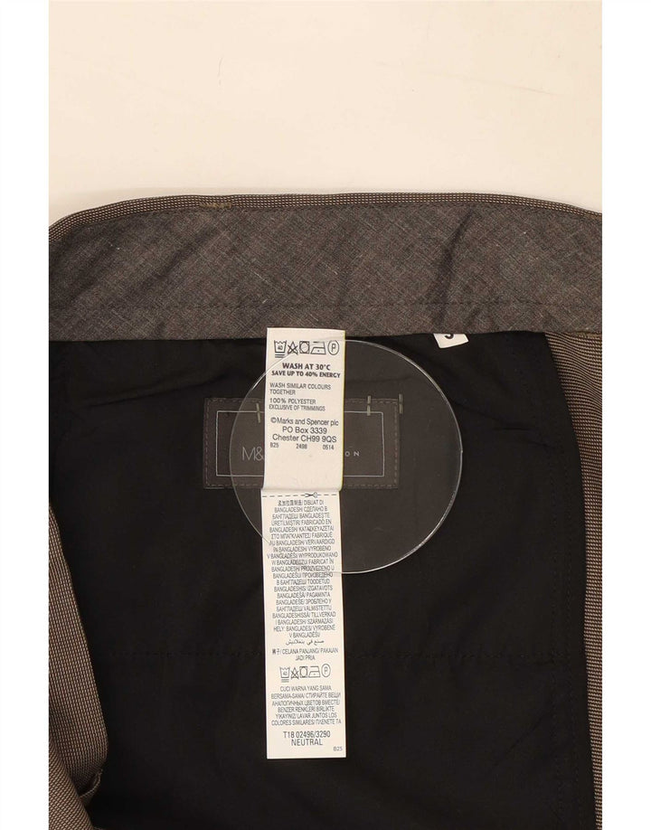 Мужские костюмные брюки классического кроя Marks & Spencer W40 L31 коричневые из полиэстера