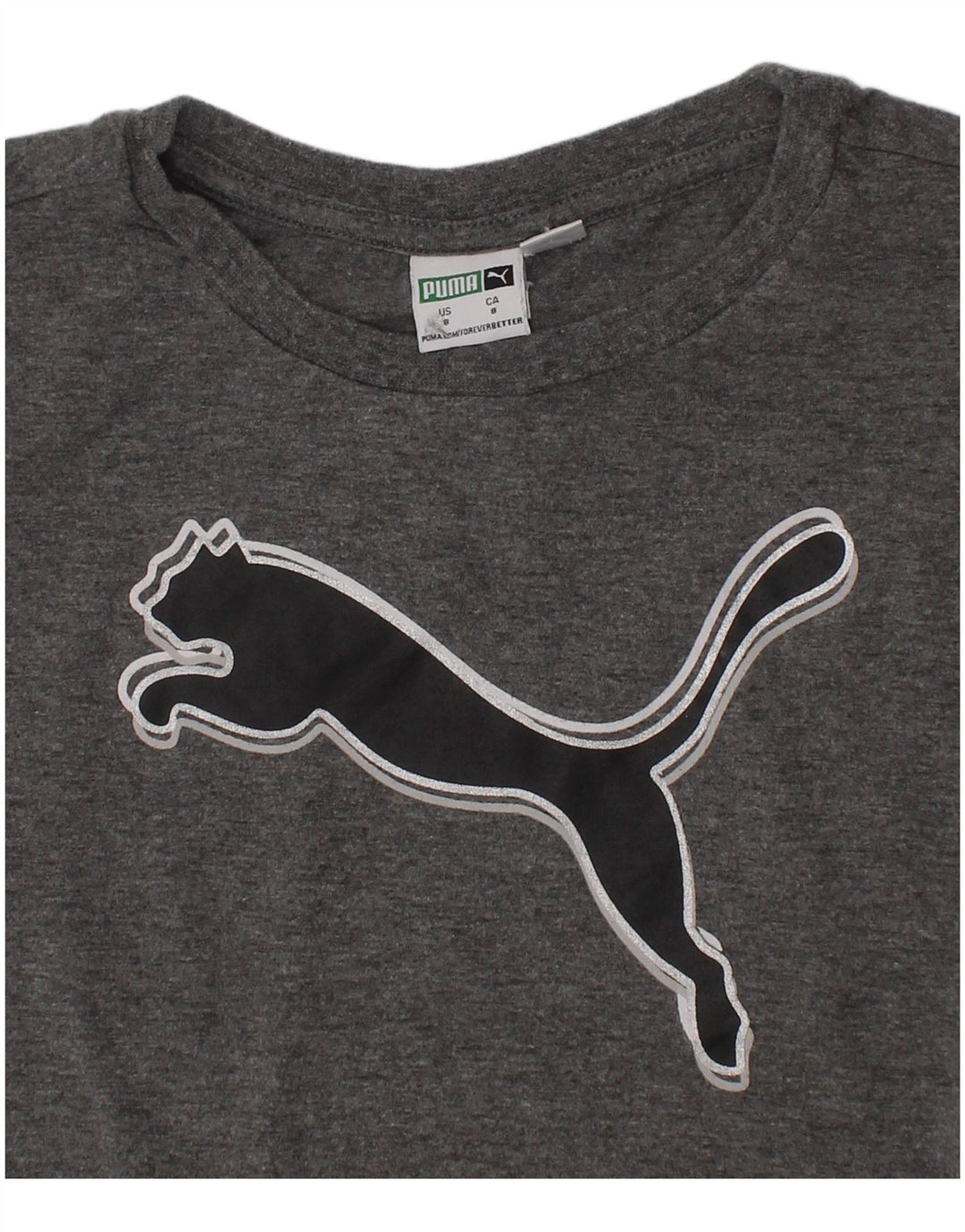 Футболка с рисунком Puma для мальчиков 7-8 лет, серая