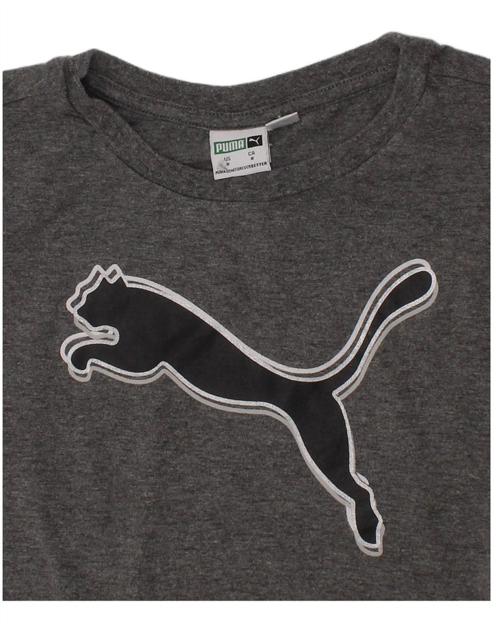 Футболка с рисунком Puma для мальчиков 7-8 лет, серая