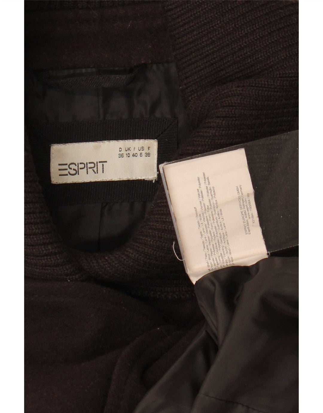 Женское бушлат Esprit UK 10, маленький, коричневый, шерсть