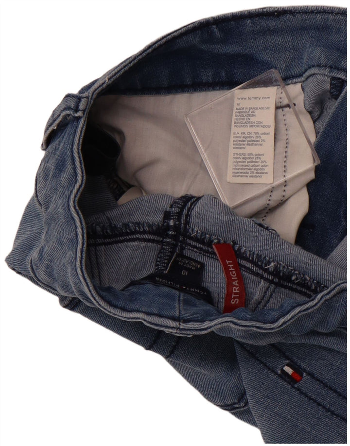 TOMMY HILFIGER Прямые джинсы для девочек 9–10 лет W24 L25 Темно-синий хлопок
