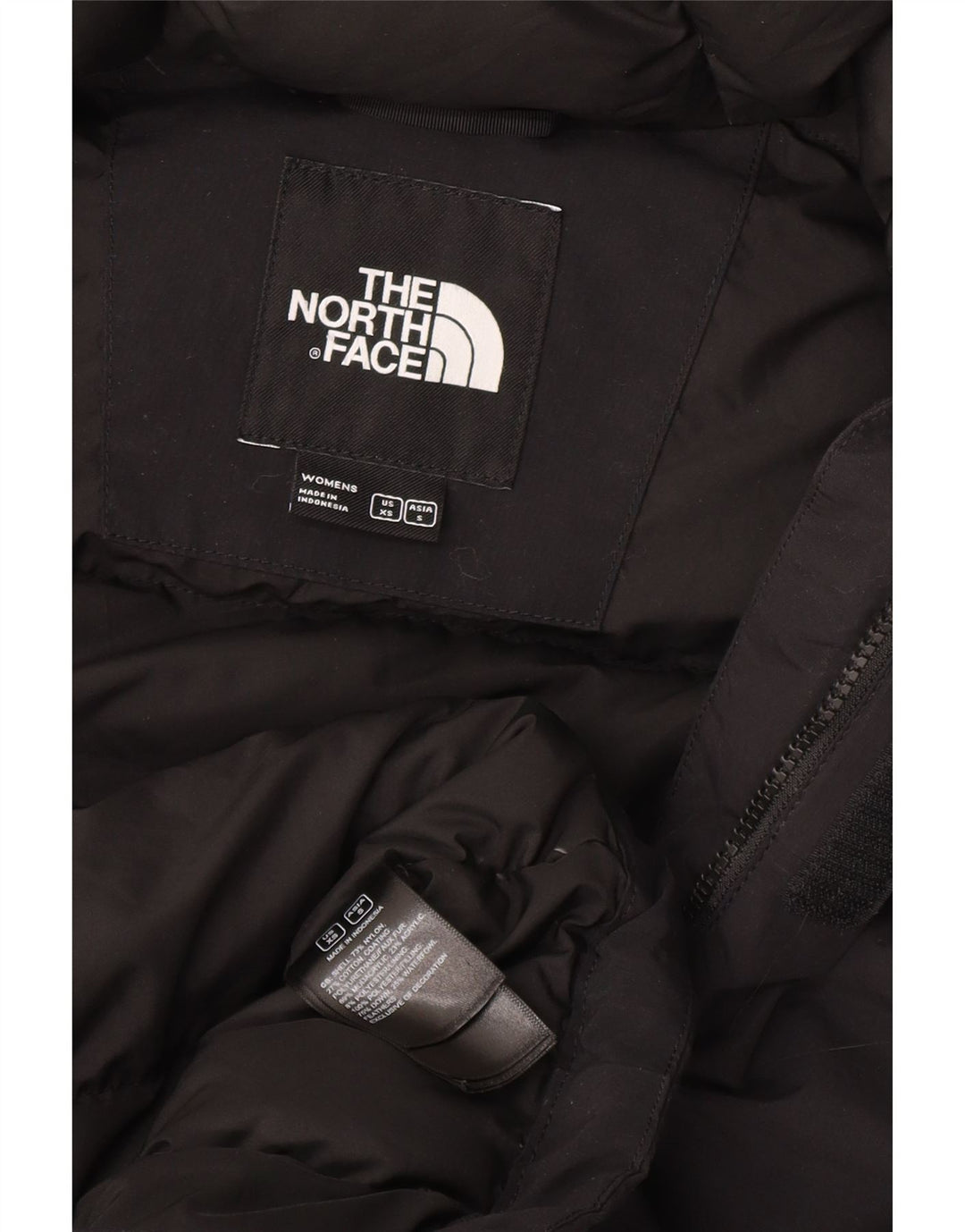 THE NORTH FACE Женское длинное стеганое пальто с капюшоном UK 6 XS, черный нейлон