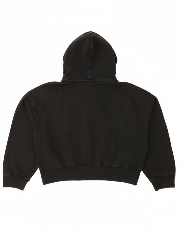 Женский укороченный свитер с капюшоном на молнии Calvin Klein Jeans UK 14, средний черный