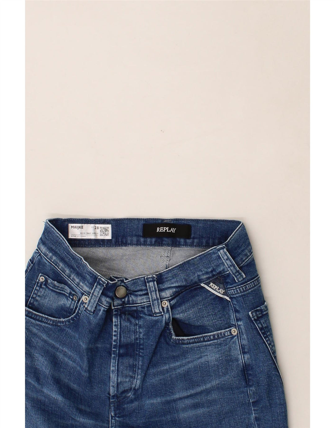REPLAY Womens Straight Jeans W28 L27 Blue Cotton Vintage Replay and Second-Hand Replay from Messina Hembry 