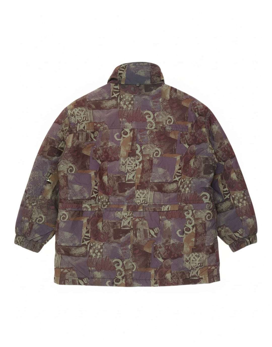SCHERER Womens Oversized Windbreaker Jacket UK 20 2XL Purple Geometric