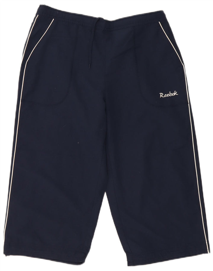 Женские спортивные брюки-капри Reebok UK 18 XL, темно-синий полиэстер