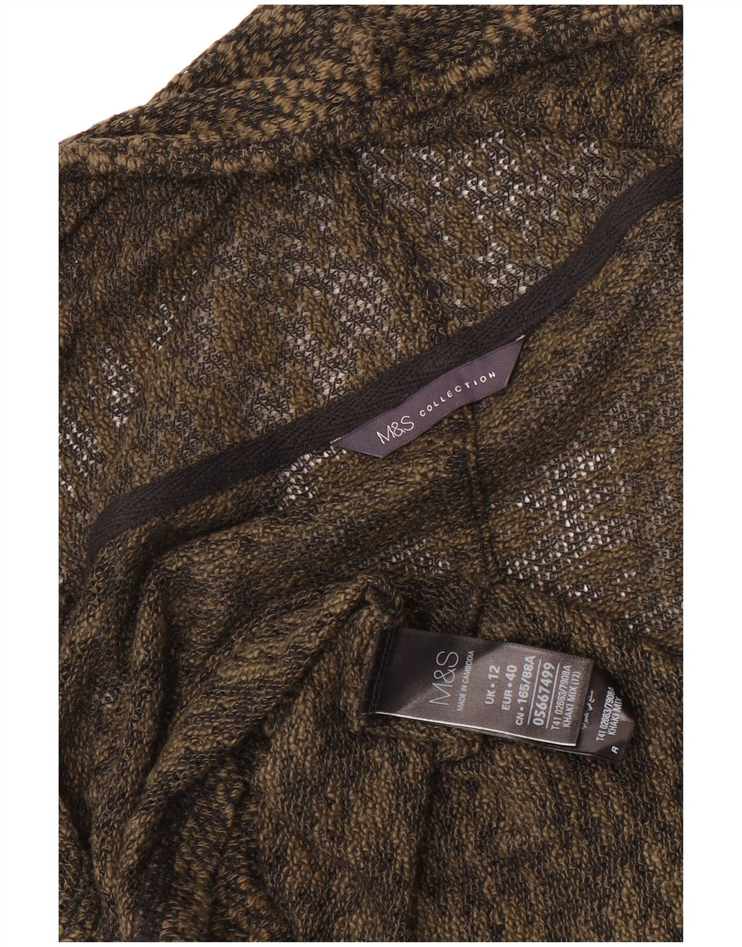 Женский кардиган с рукавом 3/4 Marks & Spencer UK 12, средний хаки