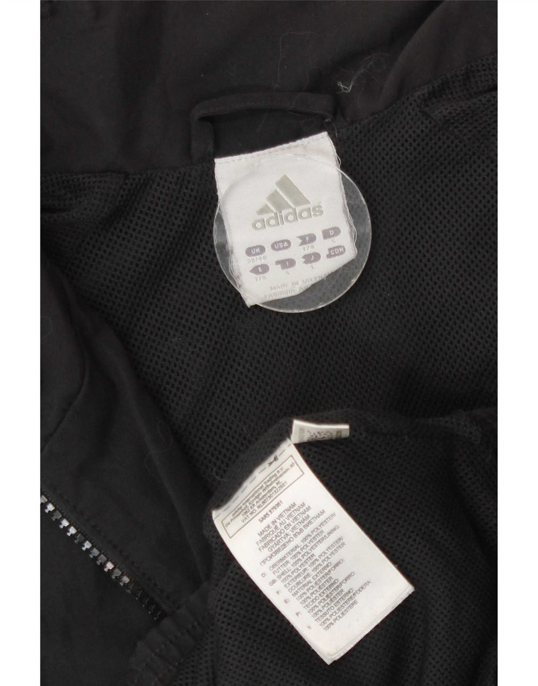 Мужская спортивная куртка Adidas UK 38/40, средний черный полиэстер