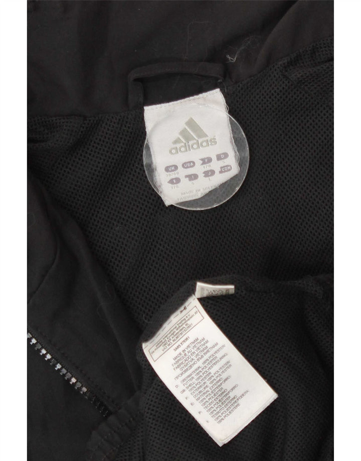 Мужская спортивная куртка Adidas UK 38/40, средний черный полиэстер
