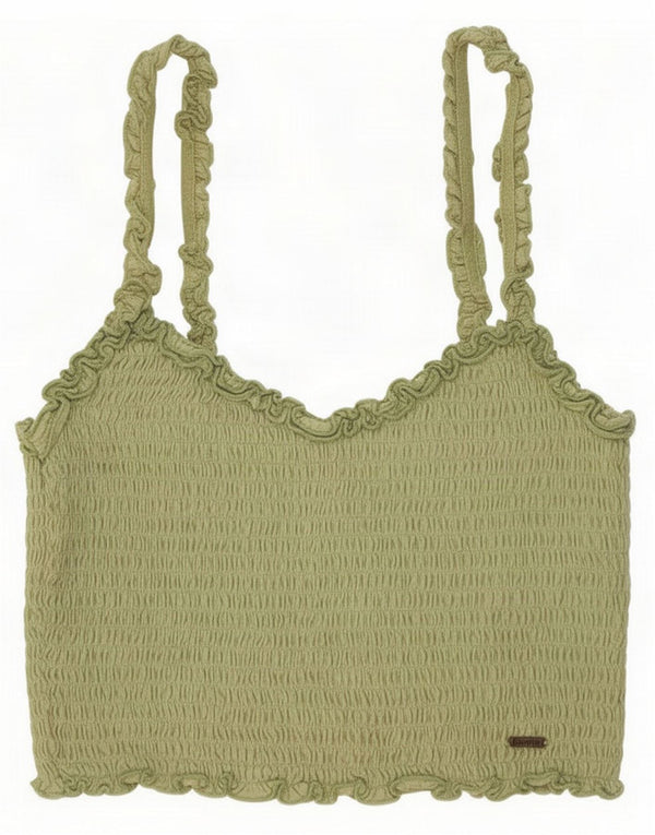 Hollister Womens Crop Cami Top UK 6 XS Green Cotton