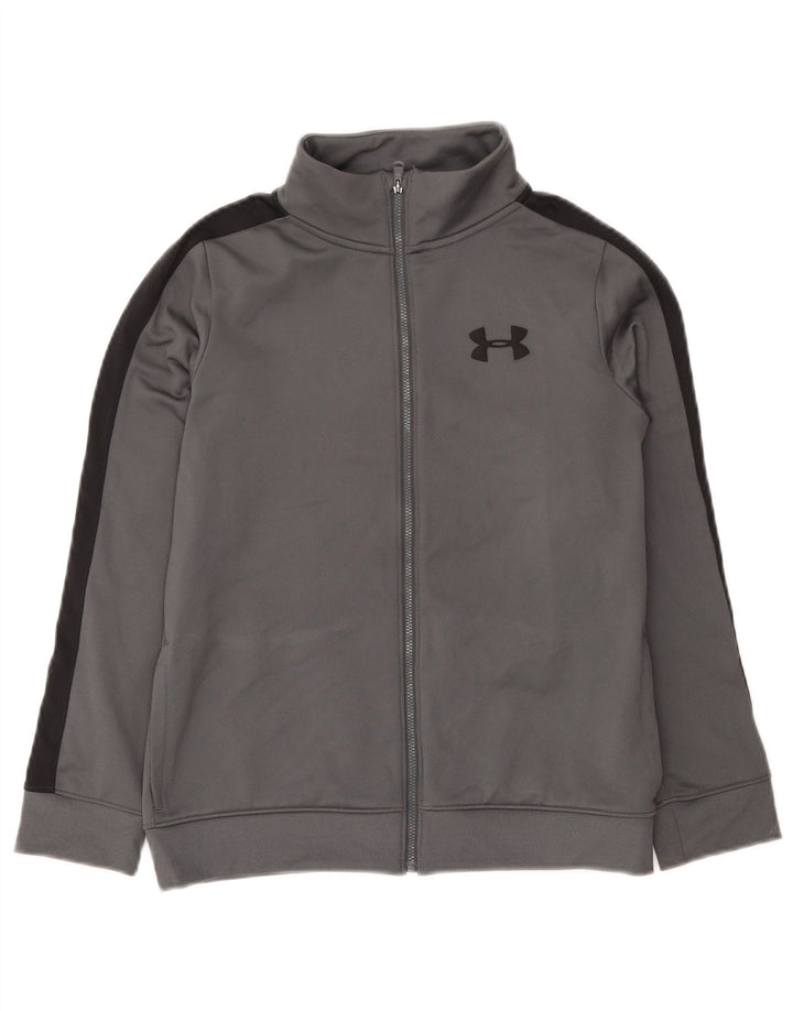 Спортивный костюм Under Armour для мальчиков, верхняя куртка 9–10 лет, средний серый цвет с цветными блоками