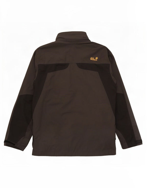 Мужская дождевик Jack Wolfskin UK 50 3XL Хаки Полиамид с цветными блоками