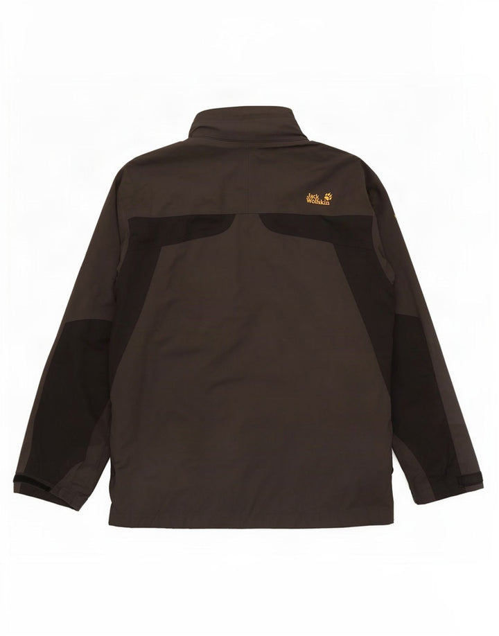 Мужская дождевик Jack Wolfskin UK 50 3XL Хаки Полиамид с цветными блоками