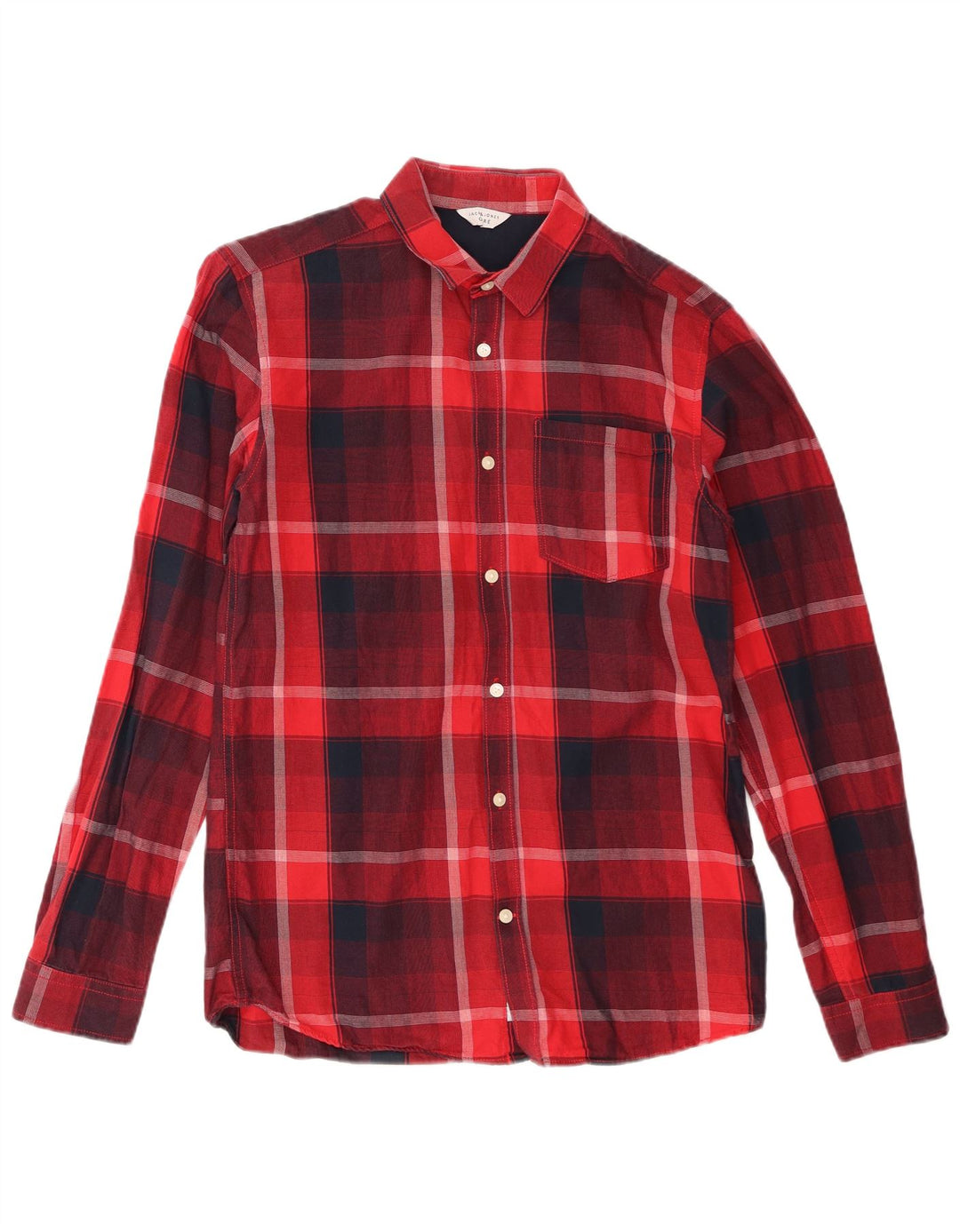 Мужская рубашка Jack & Jones в красную клетку, хлопок среднего размера