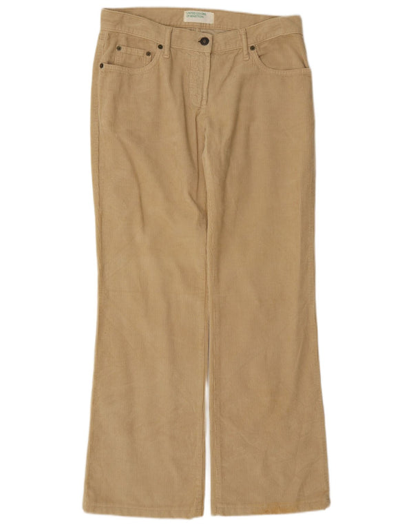 Женские вельветовые брюки Benetton Bootcut IT 42 Medium W30 L30 Бежевые, хлопок