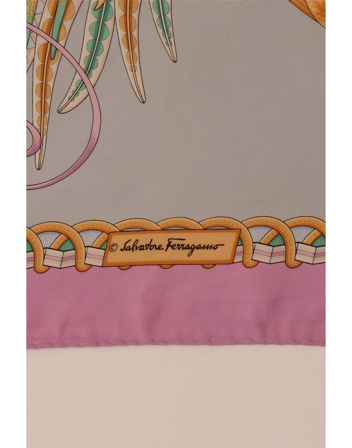 Женский квадратный шарф Salvatore Ferragamo, разноцветный дизайнерский, один размер