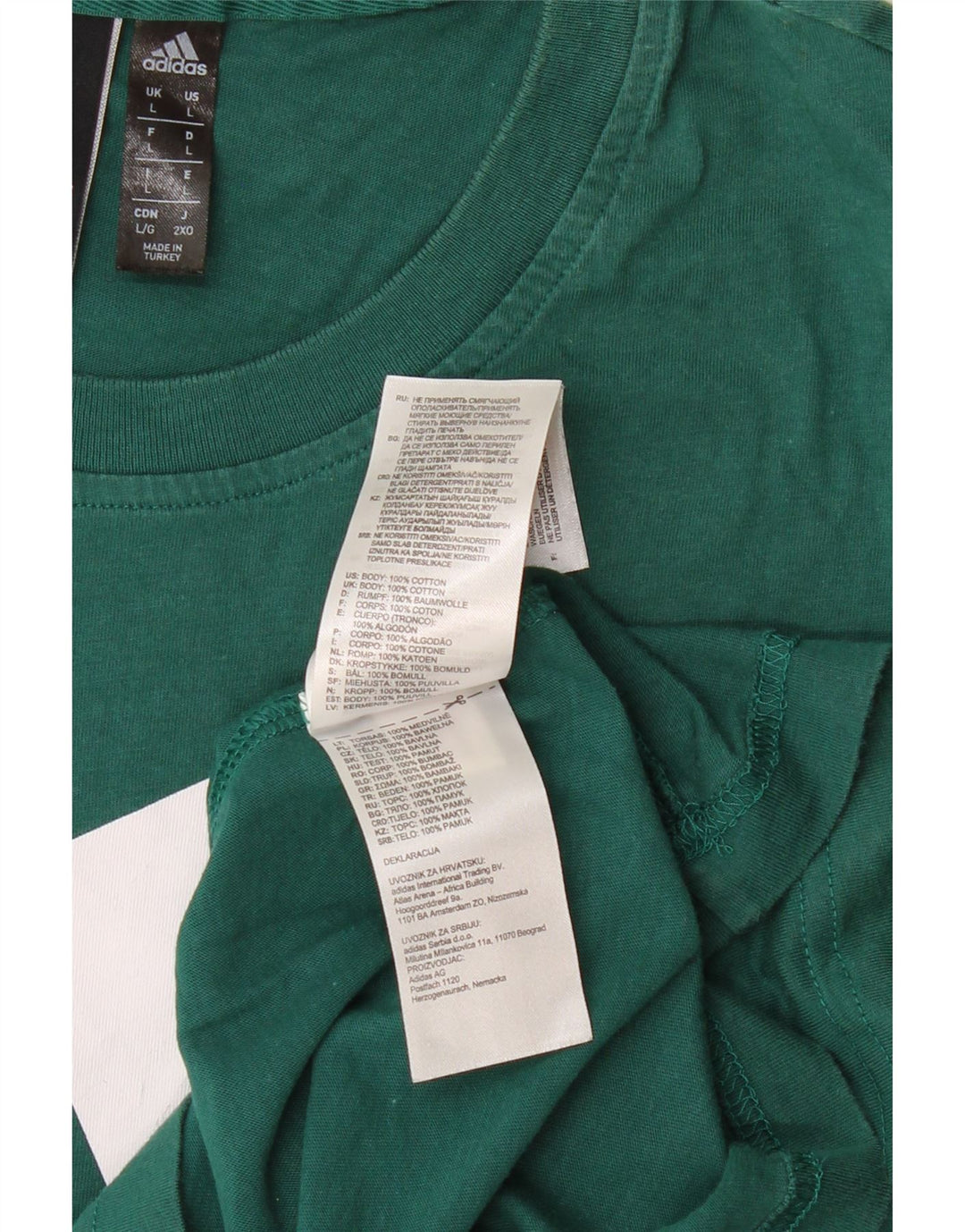 ADIDAS Мужская футболка с рисунком, большой зеленый хлопок