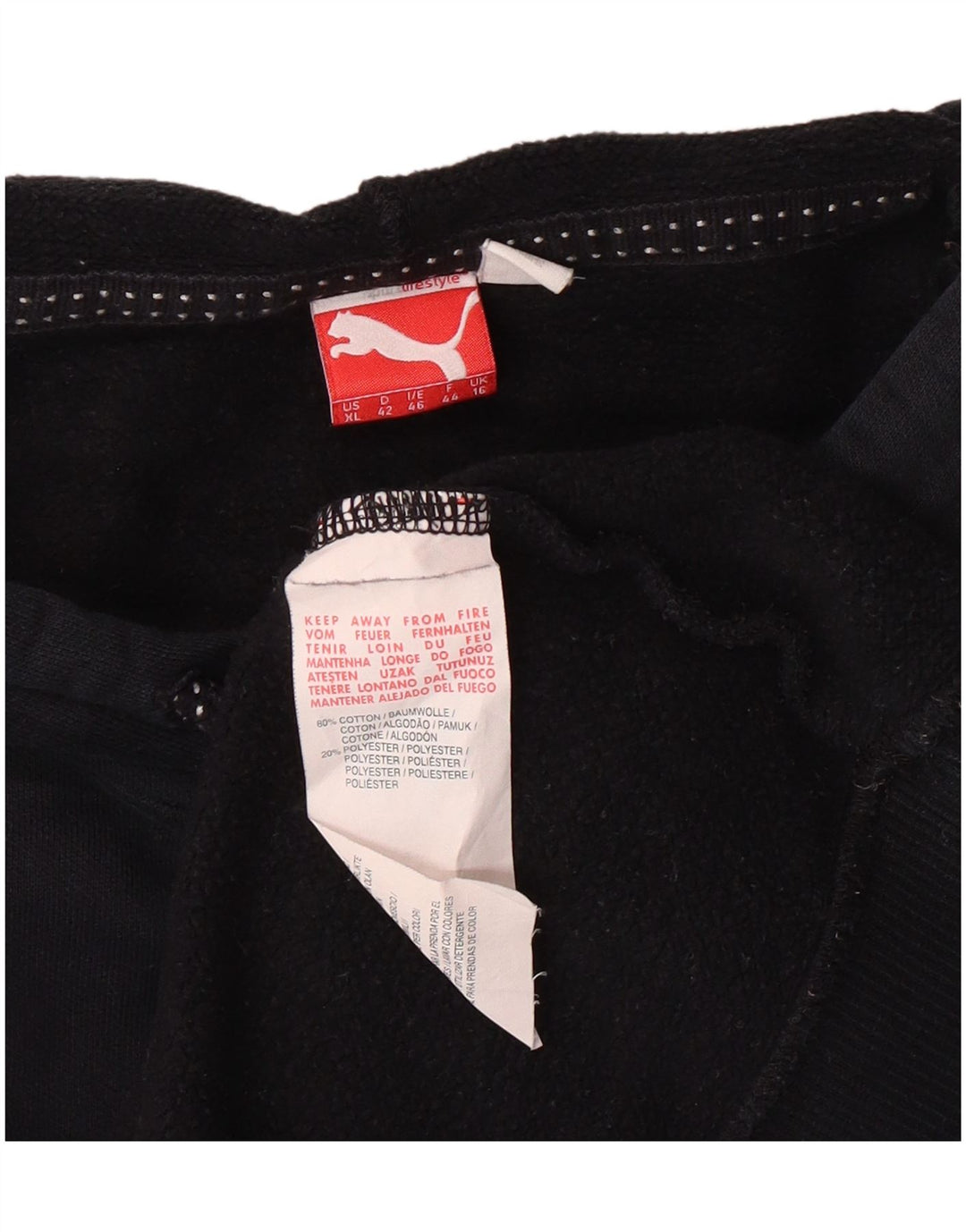 Женский джемпер с капюшоном Puma UK 16, большой черный, хлопок