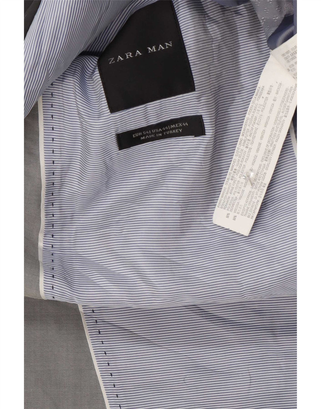 Мужской пиджак Zara на 2 пуговицах EU 54 XL, серый полиэстер