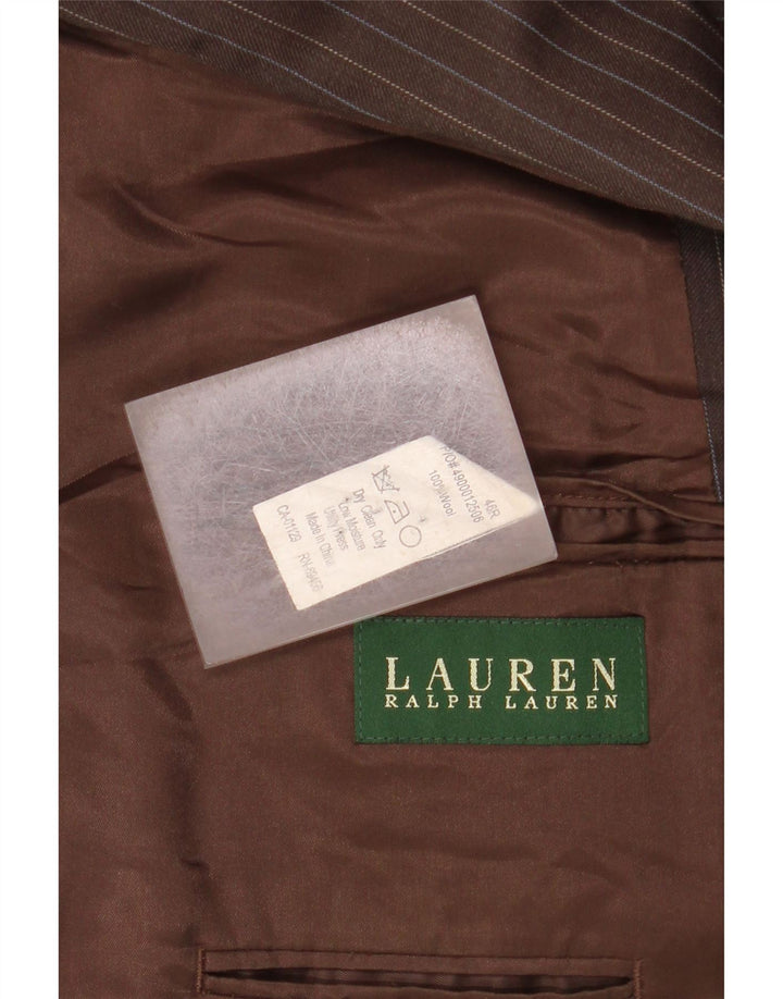 Мужской пиджак на двух пуговицах Ralph Lauren, Великобритания, 46, 3XL, коричневый в тонкую полоску