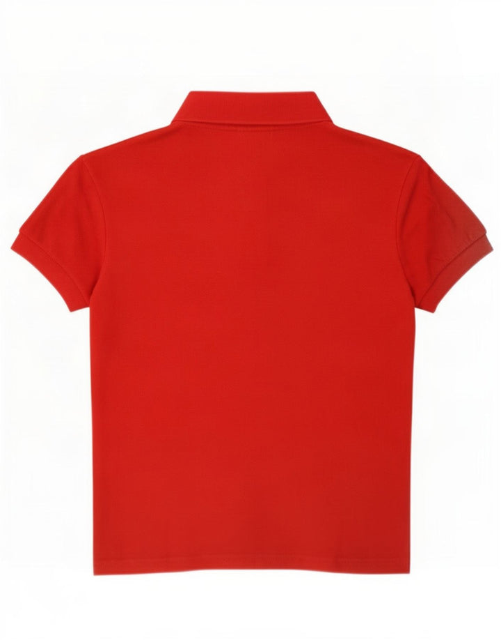 Женская укороченная рубашка-поло Lacoste, размер 40, красный хлопок, средний размер
