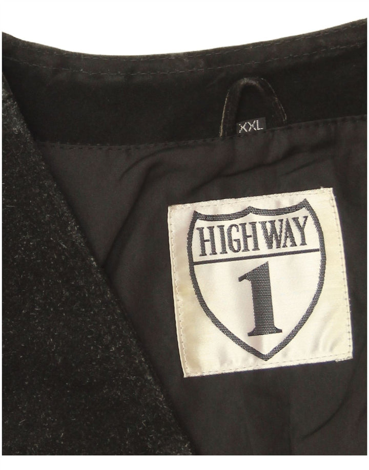 Мужской замшевый жилет Highway 1 2XL, черный кожаный