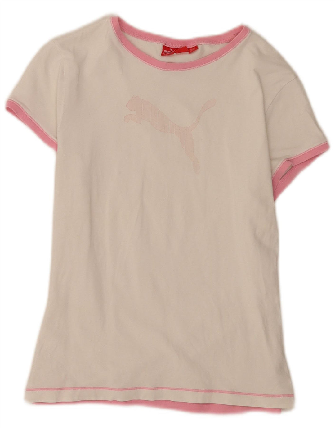 Женская футболка с рисунком Puma Top UK 14, средний белый хлопок, белый цвет