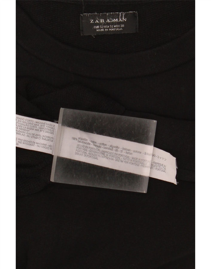Мужская футболка Zara, маленький черный хлопок